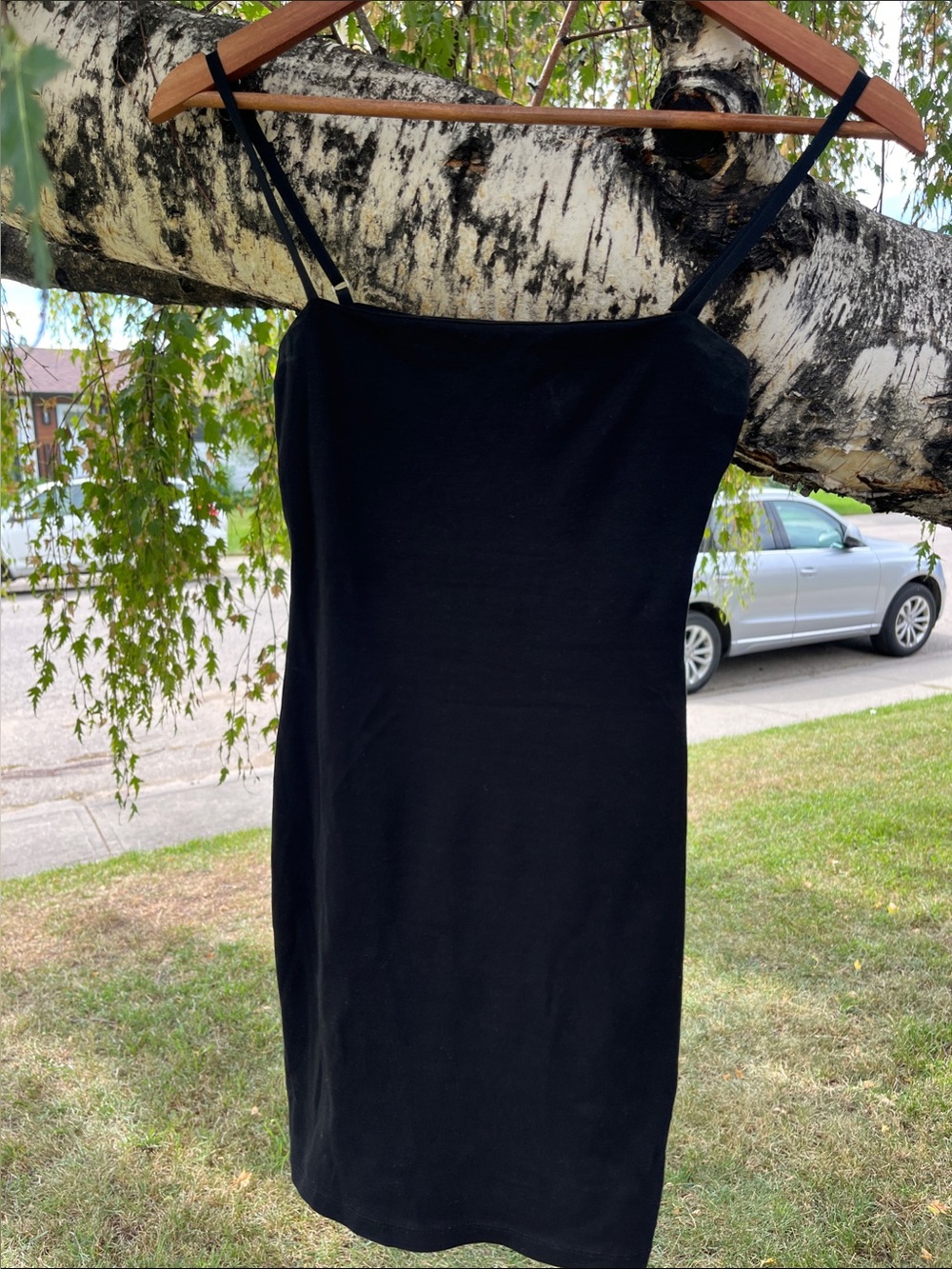 Zara Classic Black Slip Dress with Spaghetti Straps US S